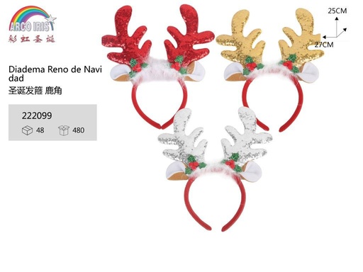 [222099] Diadema Reno de Navidad 27x25cm