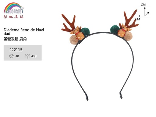 [222115] Diadema de reno de Navidad para disfraces y fiestas