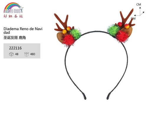 [222116] Diadema de reno de Navidad