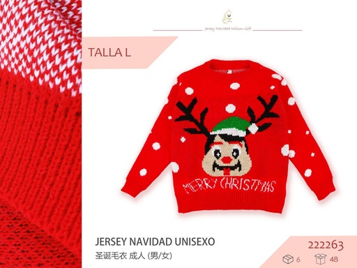 [222263] Jersey de Navidad talla L para fiestas decembrinas