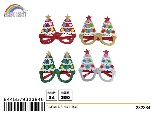 [232384] Gafas de Navidad con diseño de árbol para disfraces