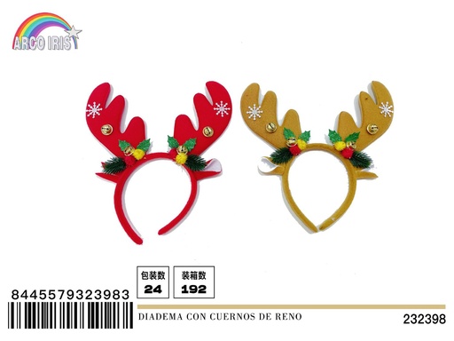 [232398] Diadema con cuernos de reno para navidad