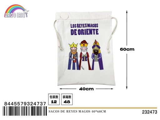 [232473] Sacos de Reyes Magos 40x60cm, decoración navideña