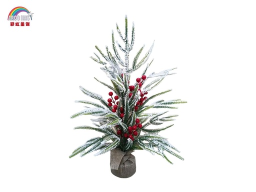 [236800] Árbol de Navidad con fruto rojo 50cm para decoración navideña