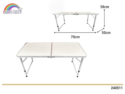 [240511] Mesa plegable 50x70x58cm para exteriores y camping