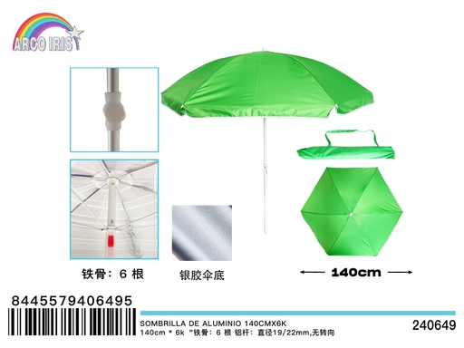 [240649] Sombrilla de aluminio 140 cm x 6K - Accesorios de verano