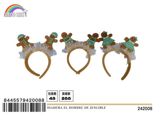 [242008] Diadema hombre de jengibre para fiestas navideñas