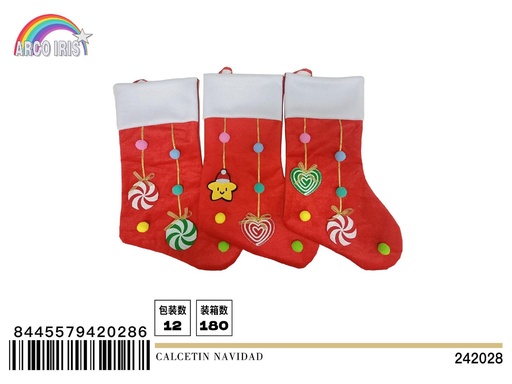 [242028] Calcetín de Navidad decorativo 20x45cm