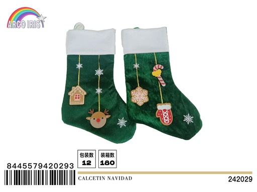 [242029] Calcetín de Navidad decorativo 20x45cm