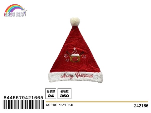 [242166] Gorro de Navidad con bordado de reno 28x39cm