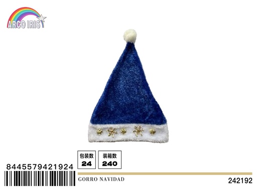 [242192] Gorro de Navidad con campana 28x39cm, disfraces y fiestas