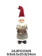 [244122] Figura de Papá Noel 9.8x8.5x20.8cm para decoración navideña