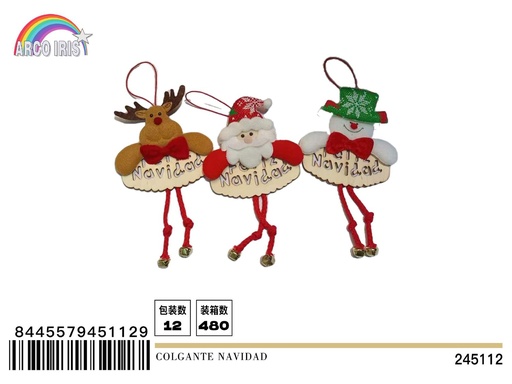 [192945112] Colgante de Navidad de madera G-6002 para decoración navideña