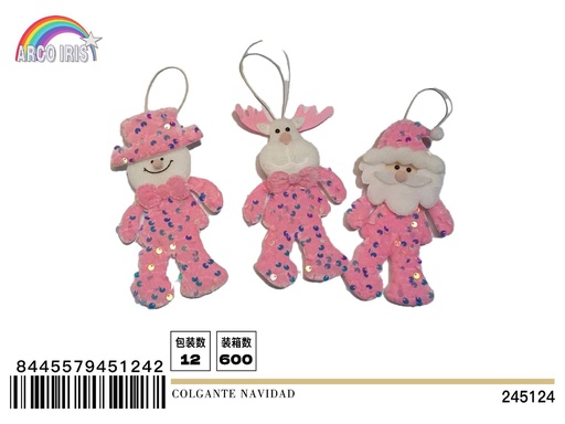 [192945124] Colgante de Navidad rosa G-6035 para decoraciones navideñas