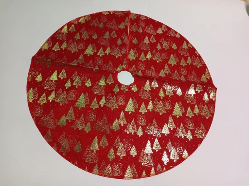 [245137] Falda para árbol de Navidad 80cm roja con detalles dorados