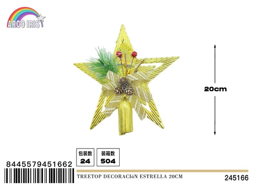 [245166] Decoración estrella para árbol de Navidad 20cm