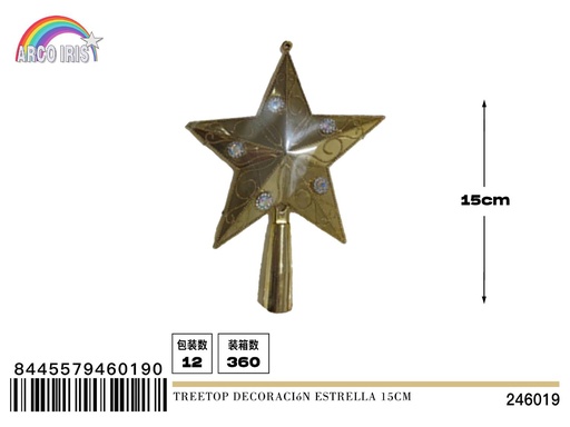 [246019] Decoración estrella treetop navideña 15cm