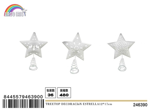 [246390] Estrella para la punta del árbol de Navidad 12x17cm