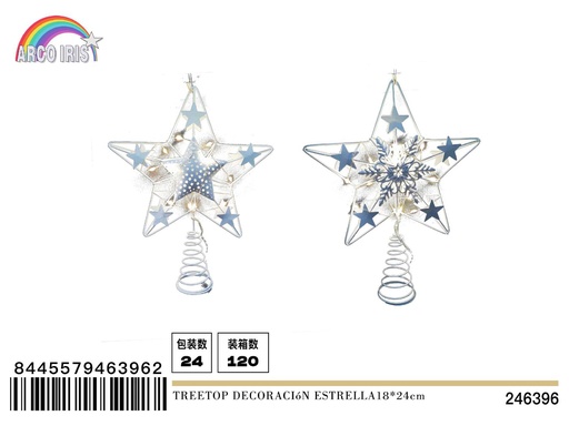 [246396] Estrella de árbol de Navidad 18x24cm para decoración navideña