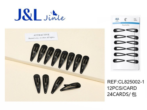 [CL825002-1] BB Clip negro 4cm 12pcs