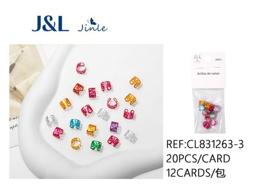 [CL831263-3] Accesorios para rastas 0.8x0.6cm 20pcs