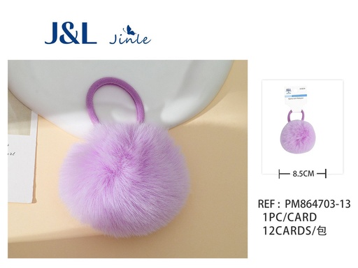 [PM864703-13] Goma pompom púrpura 8.5cm para el cabello