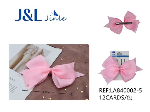 [LA840002-5] Clip con lazo rosa 16cm