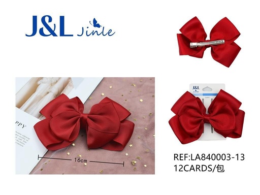 [LA840003-13] Clip con lazo rojo 16cm