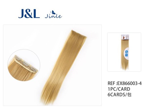 [EX866003-4] Extensiones lisas con 3 clips rubio para volumen y estilo