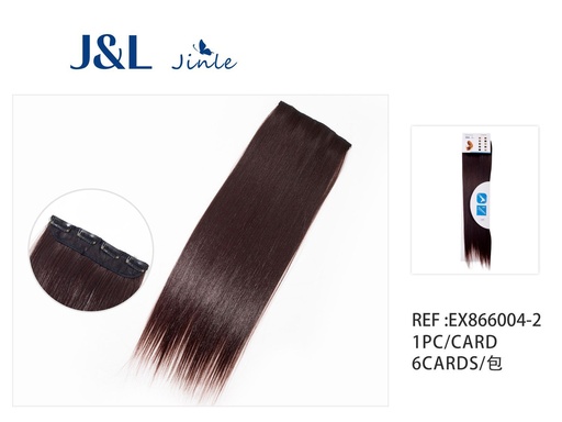 [EX866004-2] Extensiones de pelo liso con 4 clips, granate oscuro