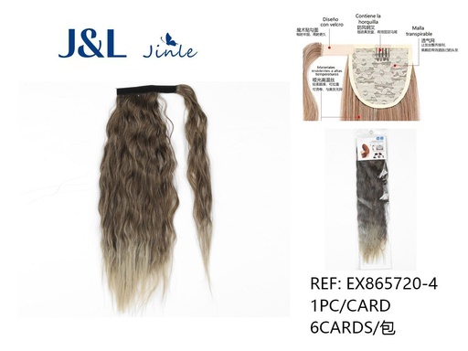 [EX865720-4] Extensión de cabello de cola con velcro