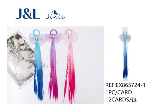 [EX865724-1] Extensiones de pelo unicornio con lazo para niños 6pcs