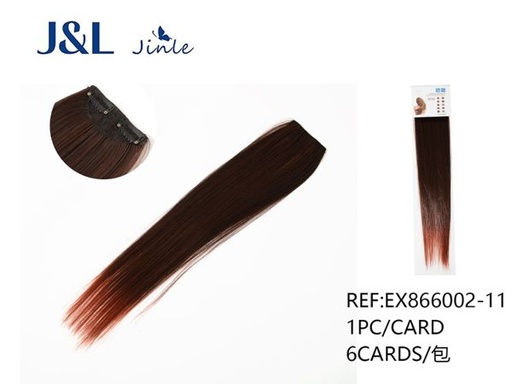 [EX866002-11] Extensiones lisas con 2 clips rojo oscuro para cabello