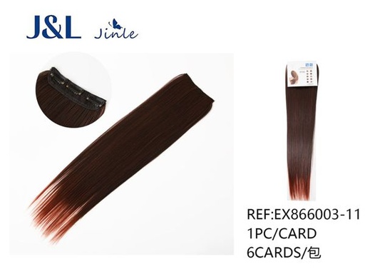 [EX866003-11] Extensiones lisas con 3 clips rojo oscuro para cabello