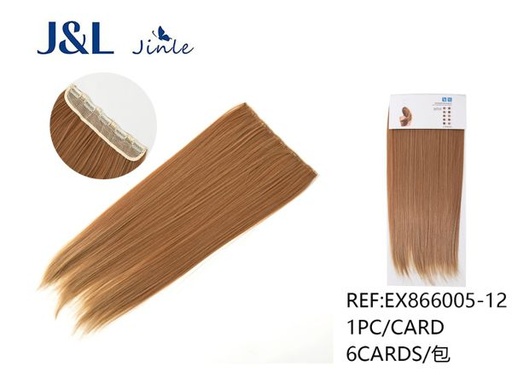 [EX866005-12] Extensiones de cabello liso con 5 clips rubio para peinados