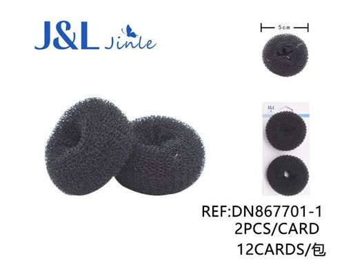 [DN867701-1] Donut para peinados 5cm negro 2pcs para recogidos y moños