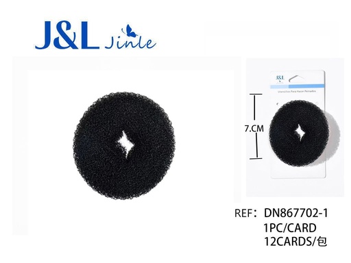 [DN867702-1] Donut negro 7.5cm para recogido de cabello