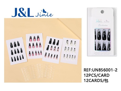 [UN856001-2] Uñas postizas 12pcs para manicura