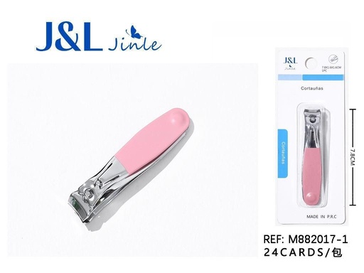 [M882017-1] Cortaúñas rosa 7.8cm para manicura y pedicura