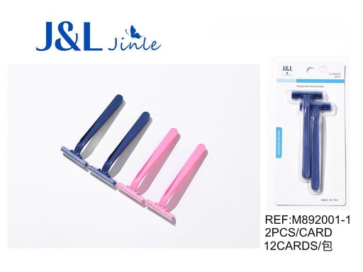 [M892001-1] Maquinilla desechable azul y rosa 11.5x4cm 2pcs para depilación