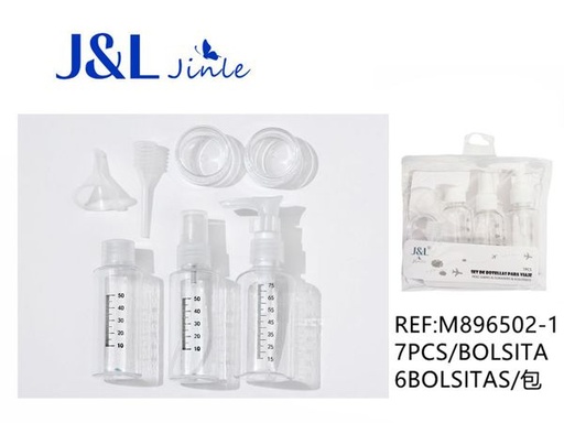 [M896502-1] Set de viaje botellas rellenables 7pcs para líquidos