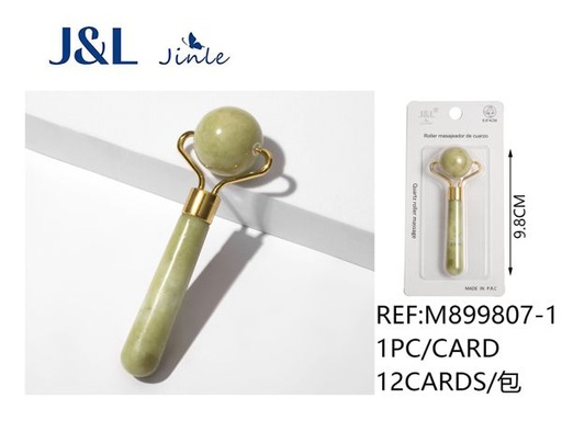 [M899807-1] Rodillo de jade para masaje facial 9.8x4cm verde