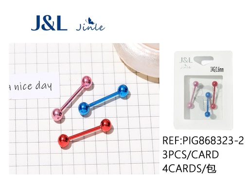 [PIG868323-2] Piercing de acero inoxidable 3pcs para perforaciones