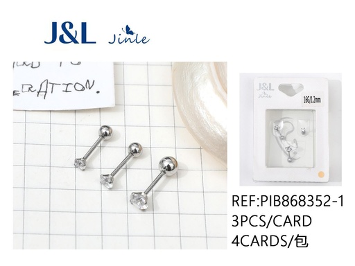 [PIB868352-1] Pendientes de acero 3pcs para joyería y moda