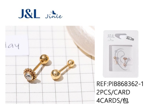 [PIB868362-1] Pendientes de acero inoxidable con diamantes 2pcs