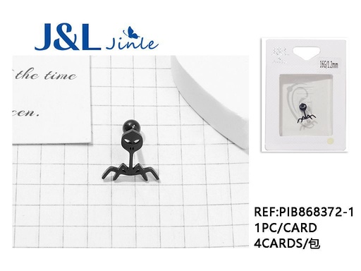 [PIB868372-1] Pendientes de acero inoxidable diseño araña 16g 1.2mm 1pc