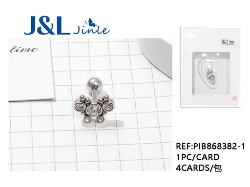 [PIB868382-1] Pendientes acero con incrustaciones 16G, 1.2mm, 1pc para bisutería