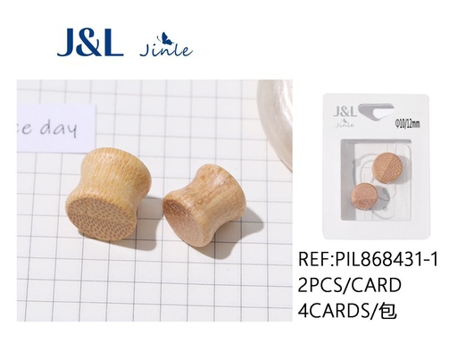 [PIL868431-1] Pendiente de expansión de bambú sólido 2pcs para piercing