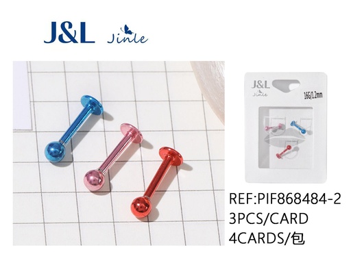 [PIF868484-2] Piercing de acero inoxidable para labio 3pcs para joyería