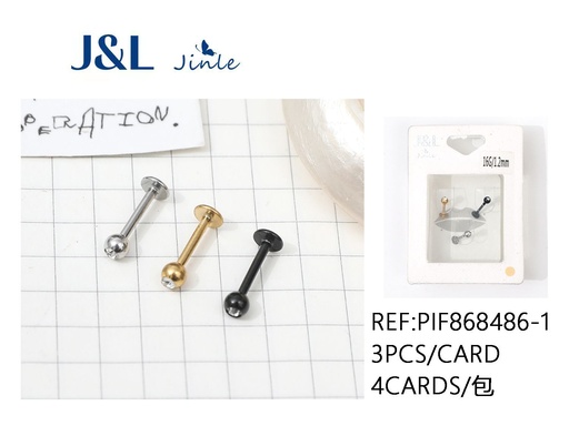 [PIF868486-1] Piercing de acero inoxidable 3 piezas